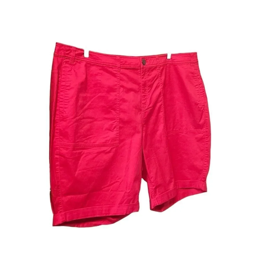 LANE BRYANT Plus Size Hot Pink Medium Rise Bermuda Shorts Size 26